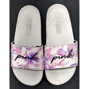 Victoria's Secret Slides Tropical Script Logo – Women's 10-11 Estimate 10.5"